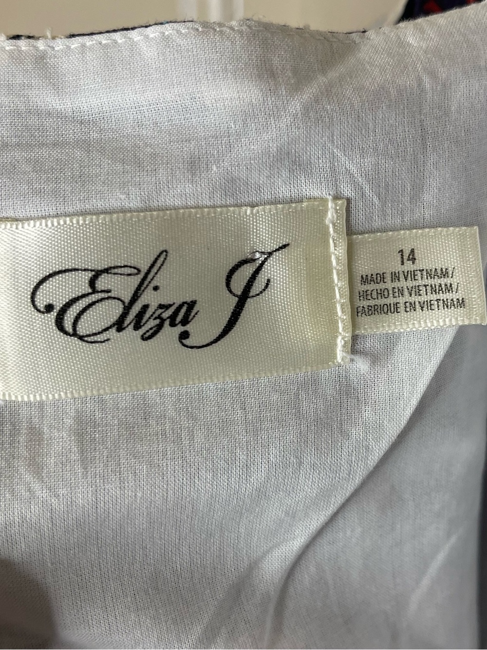 Eliza J Navy & White Floral Sundress Sz 14 - Picture 4 of 5